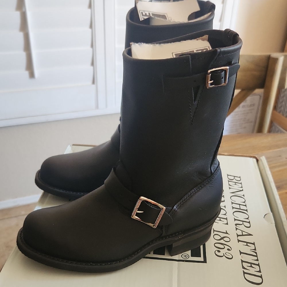 FRYE AND CO. Black Leather Moto Boots